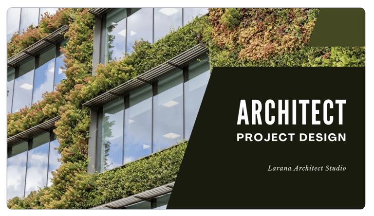 Green and White Architecture Portfolio Presentation on Canva
